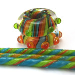 Free lampwork bead tutorial Striped disc by Laura Critchfield